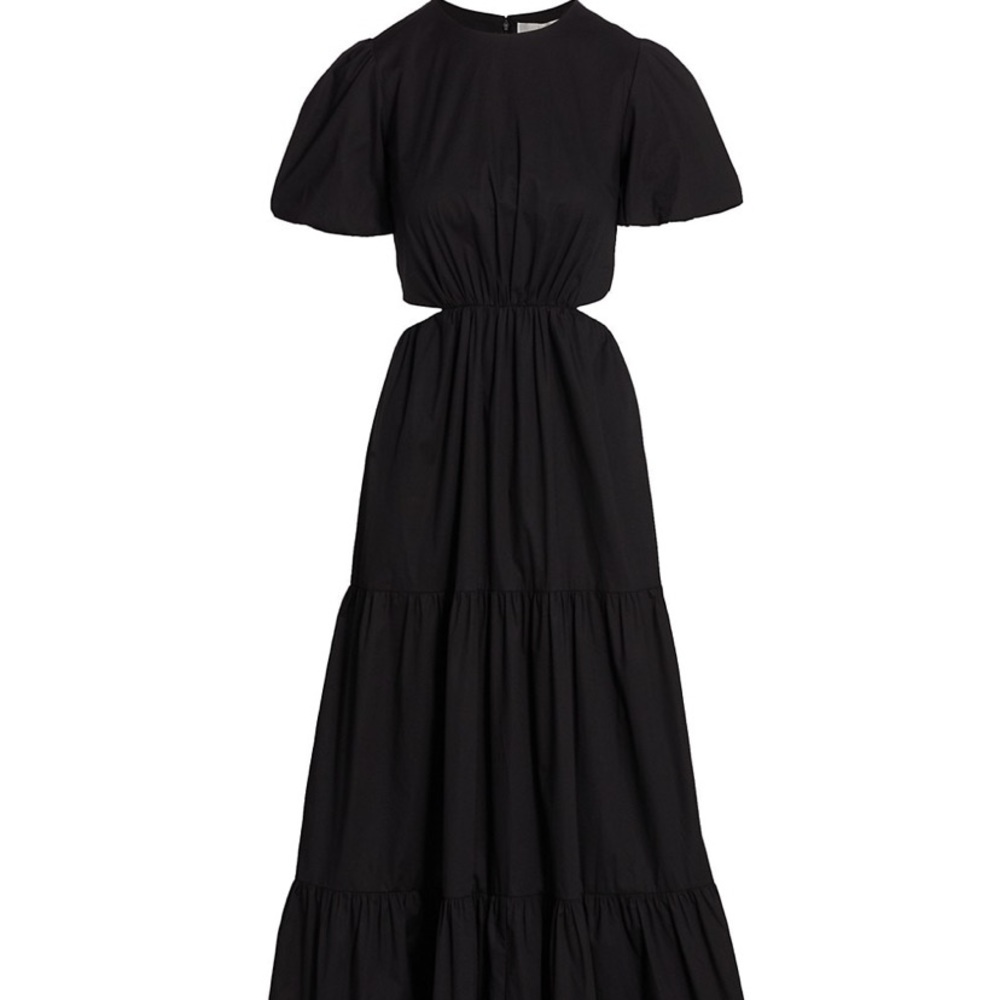 WAYF Plaza Cutout Tiered Maxi Dress Black Size S Small NWT